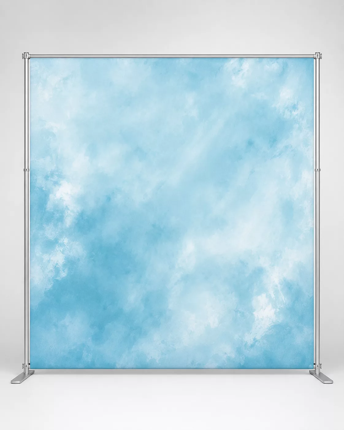 Baby blue watercolour photo booth backdrop