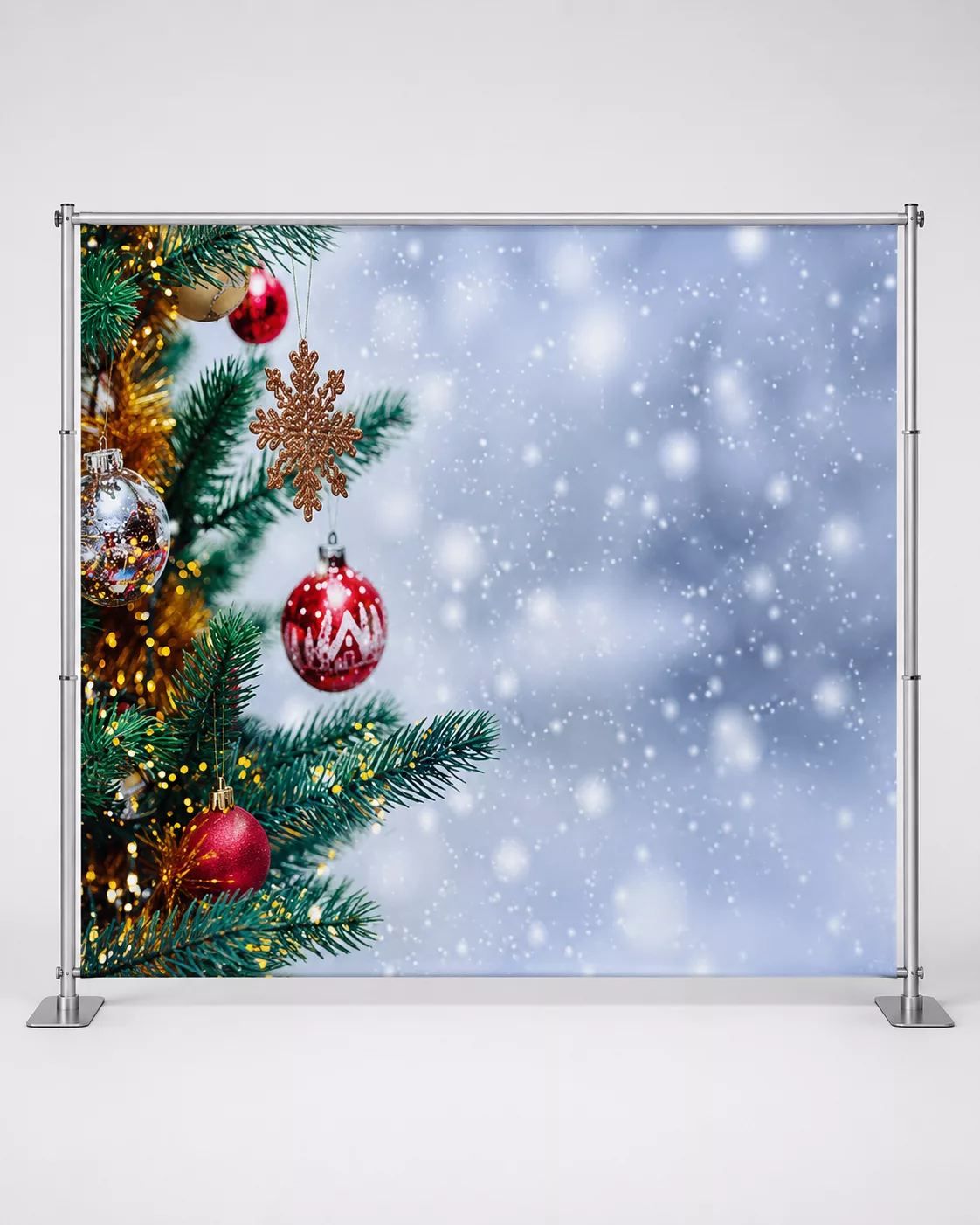 Winter snowfall holiday photo booth backdrop