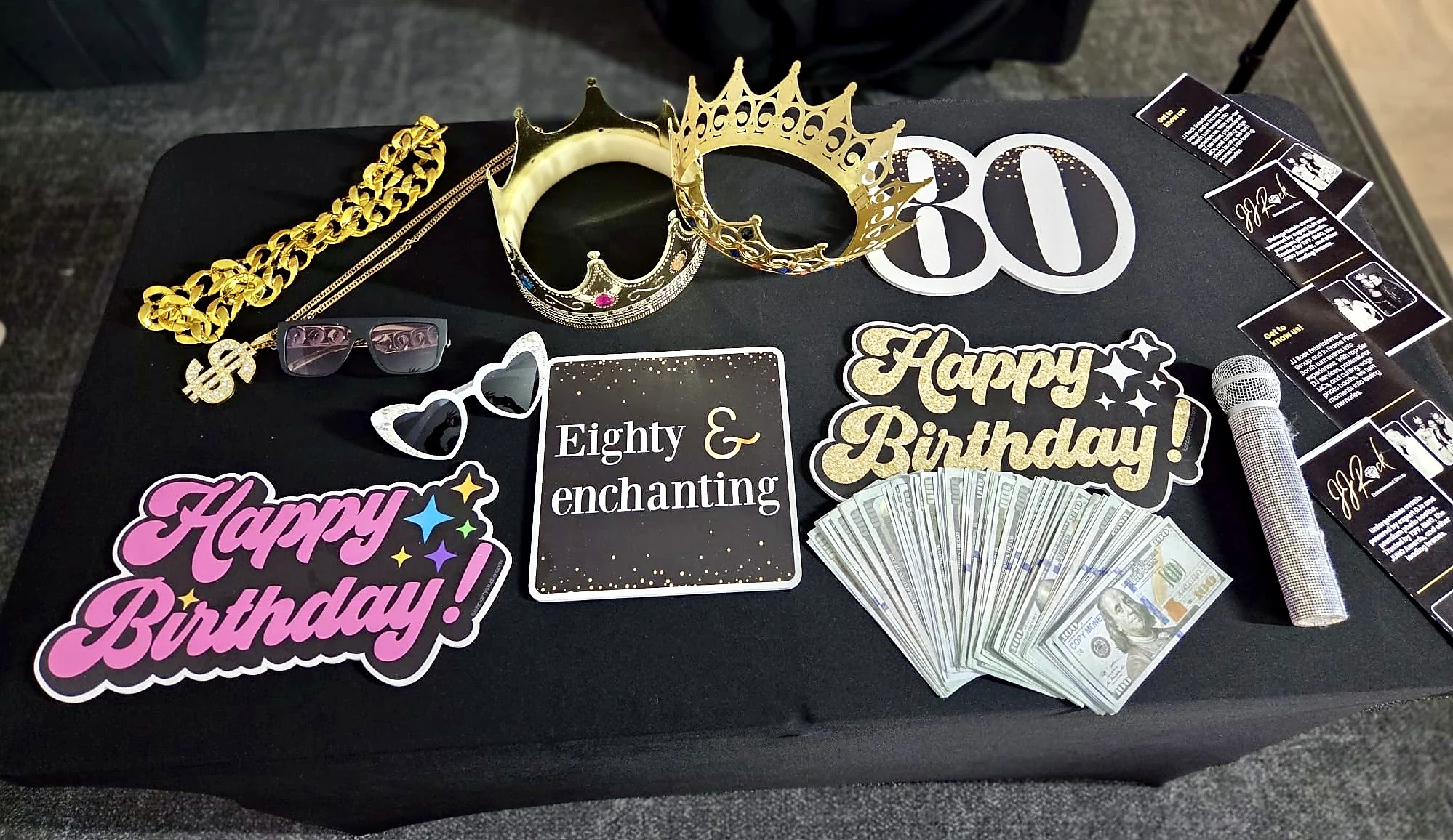 Props selected to suit the celebration