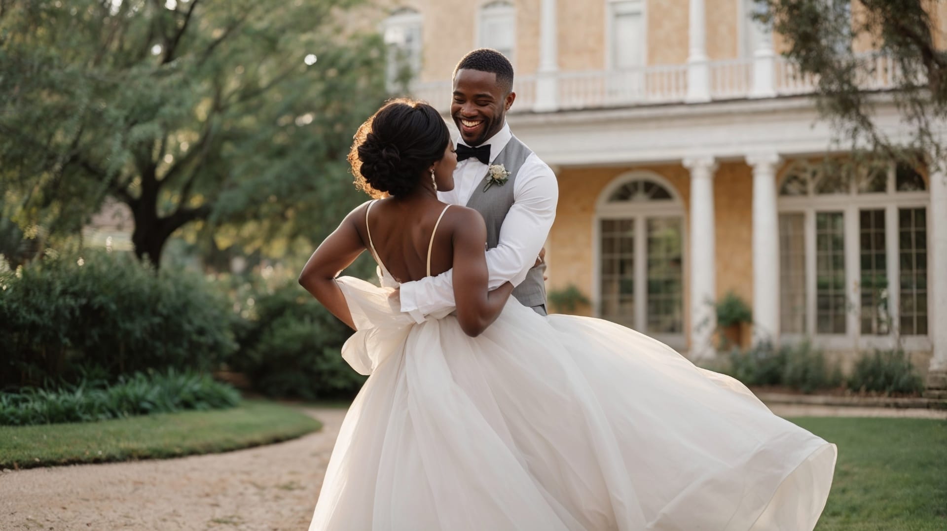 A couple sharing their first dance