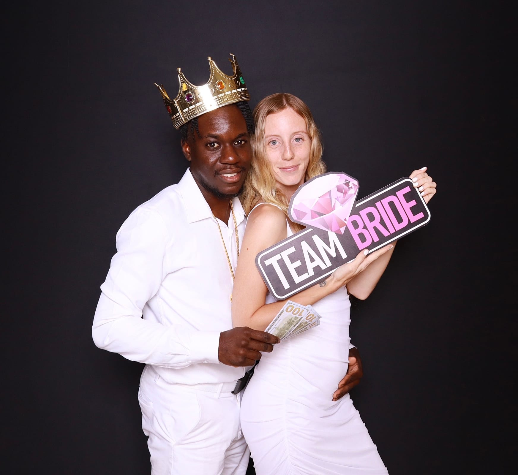 Wedding celebration with the bride and event team
