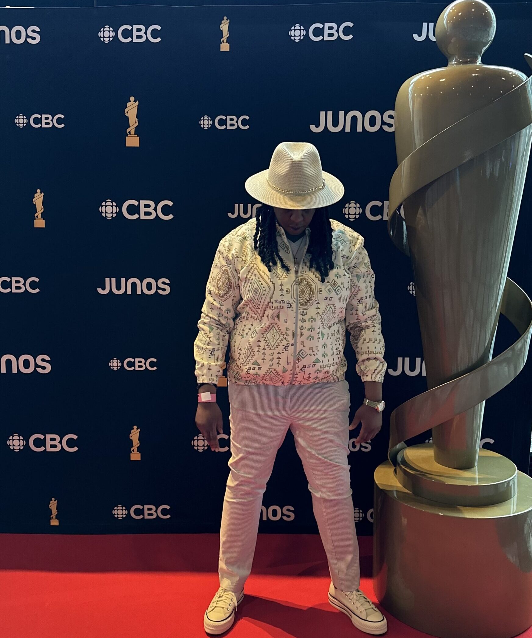 JJ Rock at the JUNO Awards red carpet in Toronto as annual DJ for Canada's premier music awards ceremony